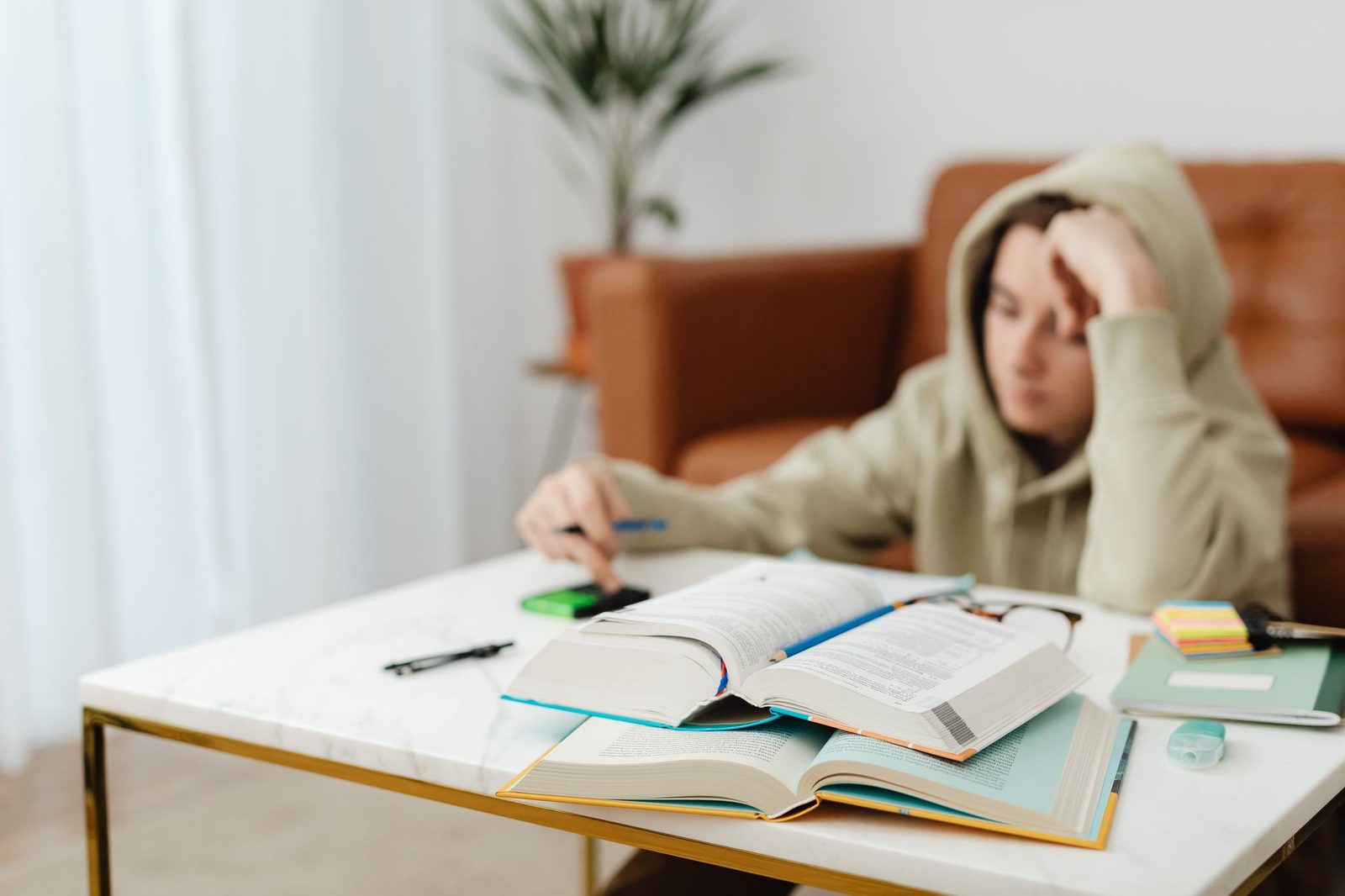Teenager reviewing test score report